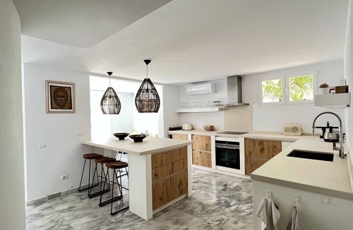 Cala Vadella House | Modern deco villa, sunset sea views, walk to beach