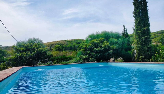 Chalet with a pool, barbecue, and spacious lot