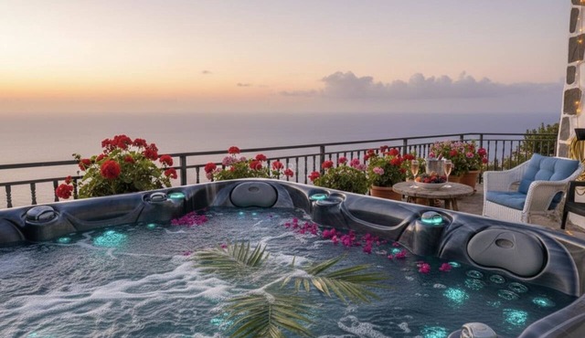 Private pool, jacuzzi and sea views in Puntagorda